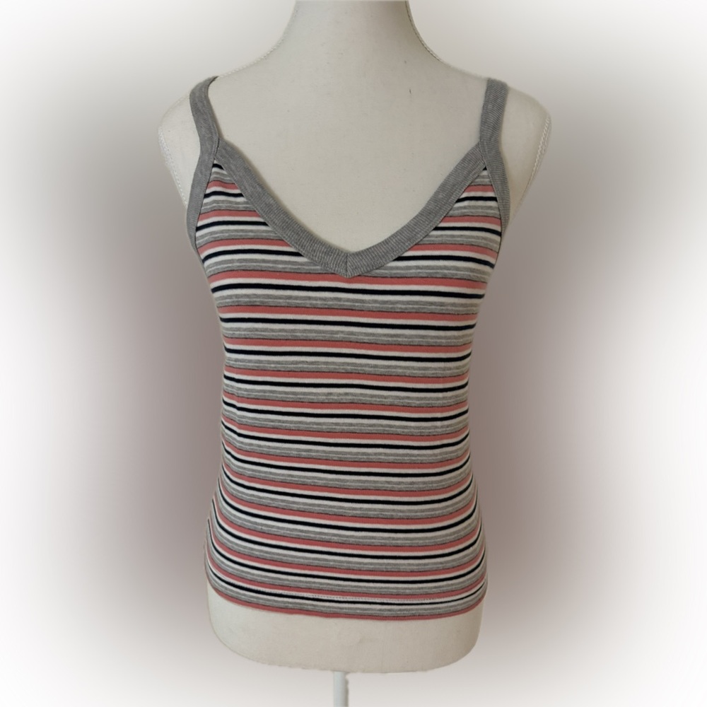 Woman Route 66 Striped Multicolored Tank Top Sz Medium